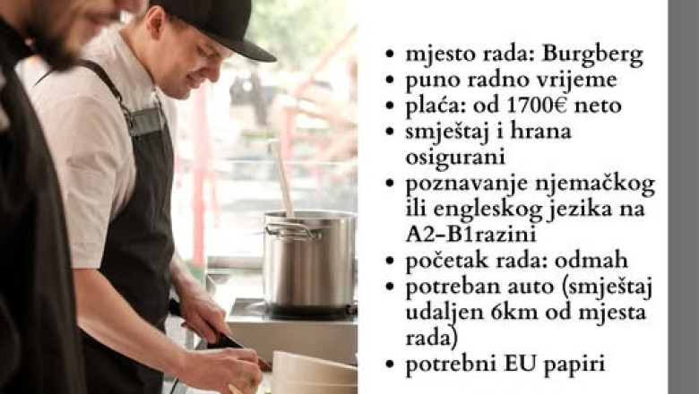 POMOĆNI RADNIK U KUHINJI (BURGBERG, SA SMJEŠTAJEM) DE Germany