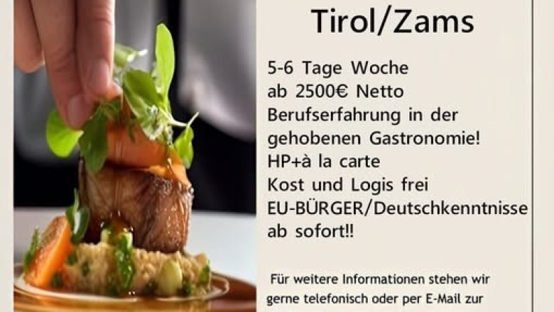 Stellenausschreibung: Chef de Partie – Entremetier, Tirol , DE, Germany