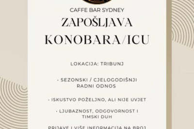 Sydney Caffe Bar zapošljava konobara/konobaricu! Tribunj, HR, Croatia