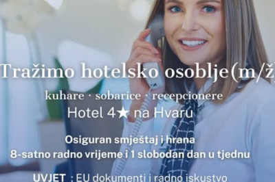 SEZONSKI POSAO NA HVARU – PRIDRUŽI SE TIMU RENOMIRANOG HOTELA. HR, Croatia