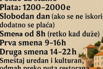 POTREBNA KUVARICA Mesto: Šibenik, Hrvatska